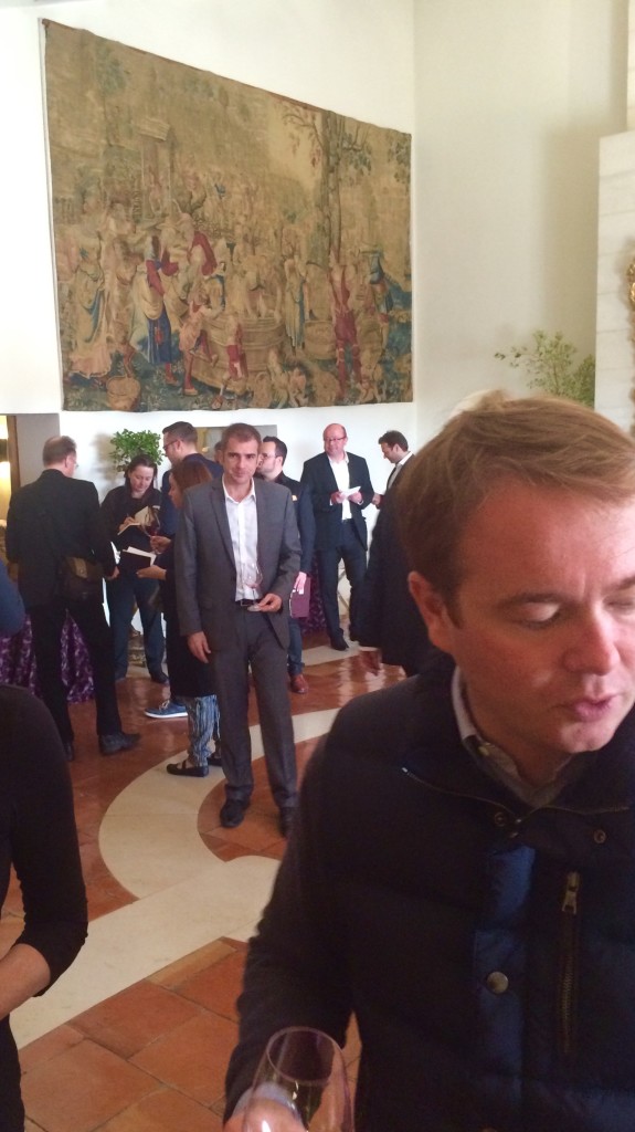 Enthusiastic crowds at Chateau Mouton Rothschild.